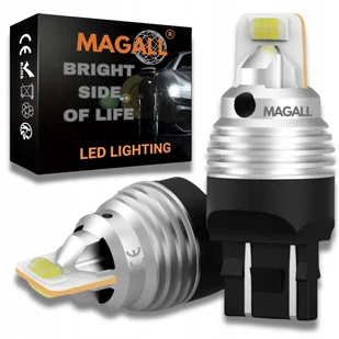 ŻARÓWKI LED W21/5W T20 7443 MAGALL BIAŁE MOCNE 1600LM DRL POSTOJOWE 12V - Żarówki samochodowe - miniaturka - grafika 1