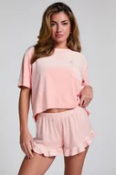 Bielizna nocna - Hunkemöller Szorty Welurowa falbanka Różowy - miniaturka - grafika 1