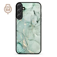 Etui i futerały do telefonów - Marmur pistacja golden - Galaxy S25 Etui szklane flexible indukcyjne - miniaturka - grafika 1