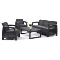 Meble ogrodowe - Keter zestaw Corfu 3-Set LYON : Kolor - grafit/szary BK-004603 - miniaturka - grafika 1