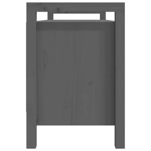 Ławka do przedpokoju, szara, 110x40x60 cm, lite drewno sosnowe - Ławki do przedpokoju - miniaturka - grafika 5