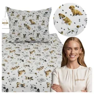 Pościel dla dzieci - Pościel Dziecięca 90x120 + 40x60 Pieski Łapki Białe Bawełna 100% Polska - miniaturka - grafika 1