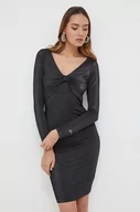 Sukienki - Guess sukienka kolor czarny mini dopasowana - miniaturka - grafika 1