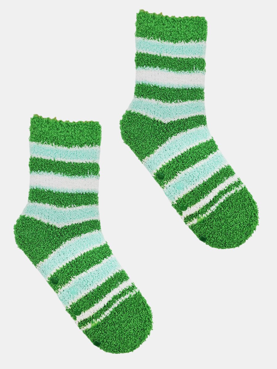 Skarpety boucle z ABS w paski 27-30 zielony 27-30