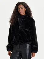 Płaszcze damskie - Vero Moda Futro Sonjaliga 10331291 Czarny Regular Fit - miniaturka - grafika 1