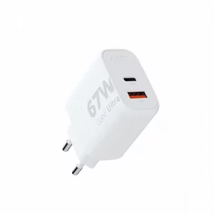 Ładowarka ścienna Ultra GaN2 67W USB-C PD,USB-A QC 3.0 Biała - Ładowarki do telefonów - miniaturka - grafika 2