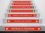 Pomoce naukowe - Naklejki na schody: Instrukcja Pożarowa - miniaturka - grafika 1