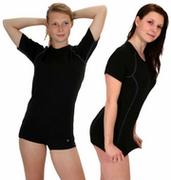 Koszulki sportowe damskie - PRO T-shirt z krótkim rękawem - damska .XS .czarny - miniaturka - grafika 1