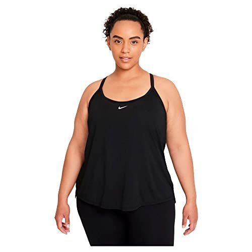 Nike Damska kamizelka W Nk One Df Elstka Std Tank Vest, czarny/biały, XXL