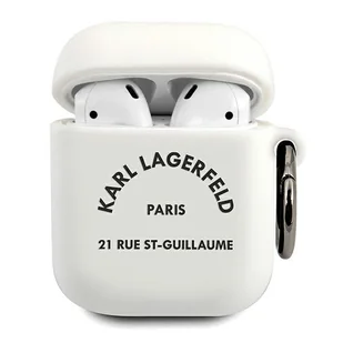 Apple Karl Lagerfeld ETUI KARL LAGERFELD SILICONE COVER WHITE DO - AIRPODS KF000552 - Akcesoria do słuchawek - miniaturka - grafika 1