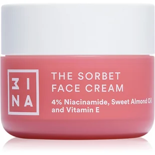 3INA MAKEUP - The Sorbet Cream (mini) - Nawilżający krem do twarzy z niacynamidem - Krem do Twarzy z oliwą z oliwek i olejem ze migdałów - O Sorbetowy krem na dzień i noc - Vegan - Cruelty Free - Kremy do twarzy - miniaturka - grafika 1