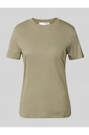 Koszulki i topy damskie - T-shirt z prążkowanym okrągłym dekoltem - Selected Femme - miniaturka - grafika 1