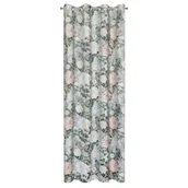 Zasłony - Zasłona Ida 140X250 cm welwet różowy kwiaty na przelotkach - miniaturka - grafika 1