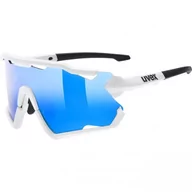 Okulary przeciwsłoneczne - Uvex okulary przeciwsłoneczne sportowe SPORTSTYLE 228 SET WHITE MAT MIRROR BLUE CAT.2) + CLEAR CAT 0) - miniaturka - grafika 1