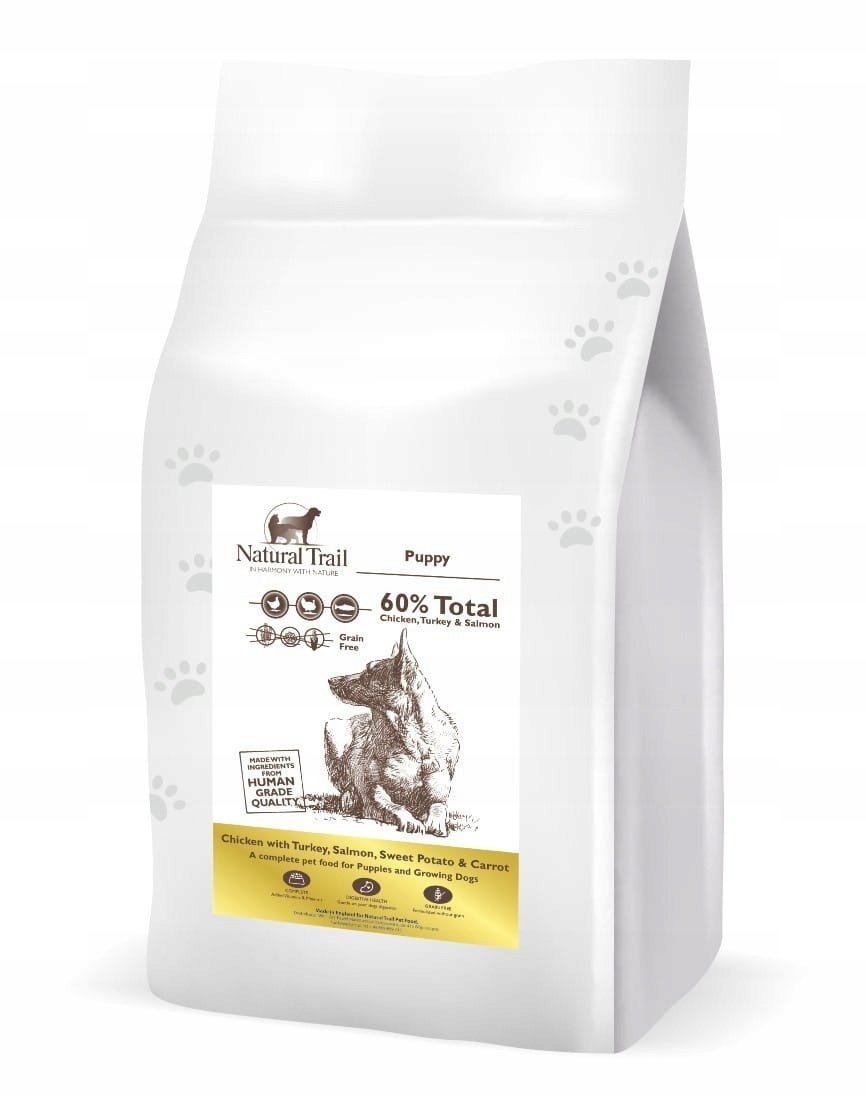 NATURAL TRAIL Dog GF Puppy Chicken with Sweet Potatoe, Carrots & Peas 12kg