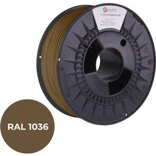 Filament do drukarki 3D C-TECH PREMIUM LINE, PETG, RAL1036, 1,75mm, 1kg, Pearl gold - Filamenty i akcesoria do drukarek 3D - miniaturka - grafika 1