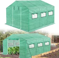 Szklarnie ogrodowe - NAIZY Szklarnia 4,5x2x2m 9㎡ Szklarnia HDPE+LDPE+rura ocynkowana Szklarnia z oknem Pomidorownia Zimoodporna ochrona UV dla roślin ogrodowych, zielona - miniaturka - grafika 1