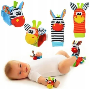 2X SKARPETKI I 2X OPASKI Z GRZECHOTKĄ DLA NIEMOWLĄT SENSORYCZNE 3D MIĘKKIE - Grzechotki dla dzieci 2X SKARPETKI I 2X OPASKI Z GRZECHOTKĄ DLA NIEMOWLĄT SENSORYCZNE 3D MIĘKKIE - Grzechotki dla dzieci - miniaturka - grafika 1