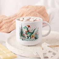 Kubki dla dzieci - Nietłukący Świąteczny KUBEK z Personalizacją Dla Fana Dinozaurów - miniaturka - grafika 1