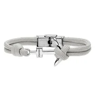 Bransoletki - Szara bransoletka ze sznurka bawełnianego, motyw kotwicy - Manoki - miniaturka - grafika 1