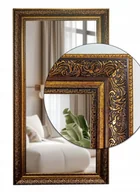 Lustra - Lustro w stylowej ozdobnej złotej GRUBEJ ramie 140x60 odporne na wilgoć u3 - miniaturka - grafika 1