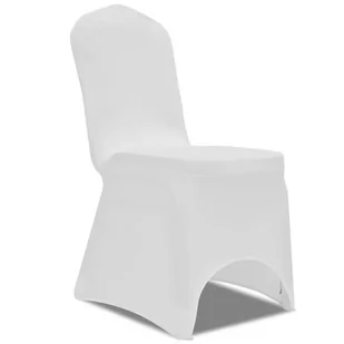 vidaXL Elastyczne pokrowce na krzesła, białe, 100 szt (241196x2) - Pokrowce na meble - miniaturka - grafika 1