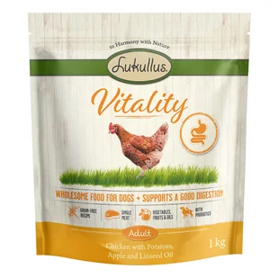 Lukullus Vitality Trawienie, kurczak (bez zbóż) - 1 kg - Sucha karma dla psów - miniaturka - grafika 1