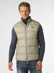Fred Perry - Męska kamizelka pikowana, zielony - Kamizelki męskie - miniaturka - grafika 1