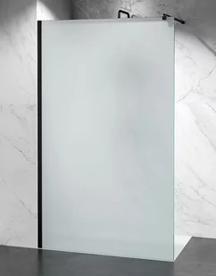 Ścianka prysznicowa 60 cm okucia czarne szkło mrożone 8mm Swiss Liniger - Ścianki i drzwi prysznicowe - miniaturka - grafika 1