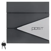 Skrzynki na listy - Skrzynka na listy 37x11x37 cm antracyt/srebro ze stali nierdzewnej ML-Design - miniaturka - grafika 1