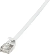 Kable miedziane - LogiLink Patchkabel CAT6A STP TPE SlimLine weiß 3,0m CQ9061S - miniaturka - grafika 1