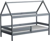 Łóżka dla dzieci i młodzieży - Elior Szare łóżko dla dziecka z barierką i materacem - Petit 3X 190x90 cm - miniaturka - grafika 1