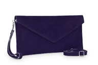 Torebki damskie - Torebka Skórzana Kopertówka Vera Pelle Fioletowa - miniaturka - grafika 1