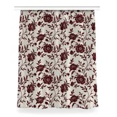 Zasłony - Gotowa zasłona Bordowe kwiaty do sypialni 150x200, Fabricsy - miniaturka - grafika 1