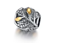 Charmsy - Pandora Valerio.pl Rodowany srebrny wiszący charms do gałązki listki leafs srebro 925 SY013 SY013 - miniaturka - grafika 1
