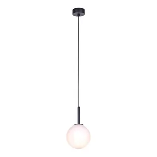 Kaja Oświetlenie Czarna lampa wisząca z białym kloszem do sypialni K-4885 FARO K-4885 - Lampy sufitowe - miniaturka - grafika 1