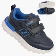 Buty dla chłopców - Buty Chłopięce Sneakersy Granatowe Na Rzepy Sportowe Eko Skóra A-525 27 Granatowy - miniaturka - grafika 1