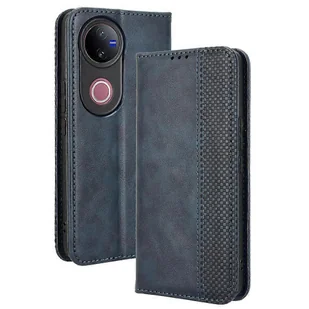 Do vivo V50 5G Case Portfel Stojak Retro Texture Skórzany pokrowiec na telefon - niebieski Wielobarwny Blue - Portfele - miniaturka - grafika 1