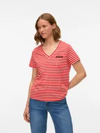 Koszulki i topy damskie - Vero Moda Koszulka w kolorze czerwonym - miniaturka - grafika 1