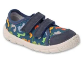 Buty dla chłopców - Trampki kapcie dziecięce chłopięce na rzepy granatowe Befado 908P011-25 - miniaturka - grafika 1