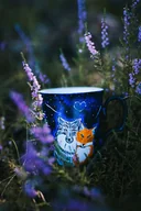 Kubki - Kubek dla miłośnika kawy i lasu wilk i lis - miniaturka - grafika 1