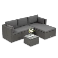 Meble ogrodowe - Narożnik Technorattanowy Lizbona Graphite - miniaturka - grafika 1
