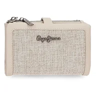 Portfele - Pepe Jeans Maddie Portfel z kartką Beżowy 14,5x9x2 cms Poliester z syntetyczną skórą, Beis, Cartera con Tarjetero, Portfel z karty - miniaturka - grafika 1