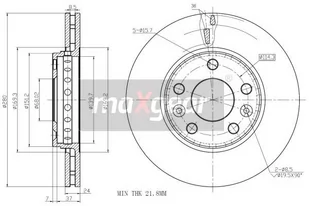 MAXGEAR Tarcza hamulcowa 19-1285 - Tarcze hamulcowe - miniaturka - grafika 1