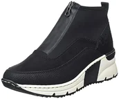 Sneakersy damskie - Rieker Damskie sneakersy Mid N6352, Black N6352 00, 39 EU - miniaturka - grafika 1