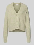 Swetry damskie - Kurtka z dzianiny z dekoltem w serek model ‘Dassi’ - miniaturka - grafika 1