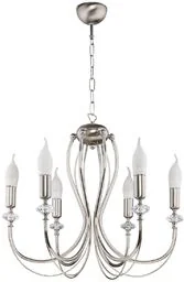 LAMPA WISZĄCA sześciopunktowa metalowa srebrna styl klasyczny MELODY MY 6 NI Jupiter - Lampy sufitowe - miniaturka - grafika 1