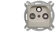 Gniazdka elektryczne - Karlik MINI Mechanizm gniazda abonenckiego 2 wyjścia SAT + TV taupe 60MGSN - miniaturka - grafika 1