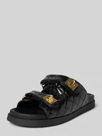 Klapki i japonki damskie - Klapki skórzane z zapięciem na rzep model ‘SCHMONA’ - miniaturka - grafika 1