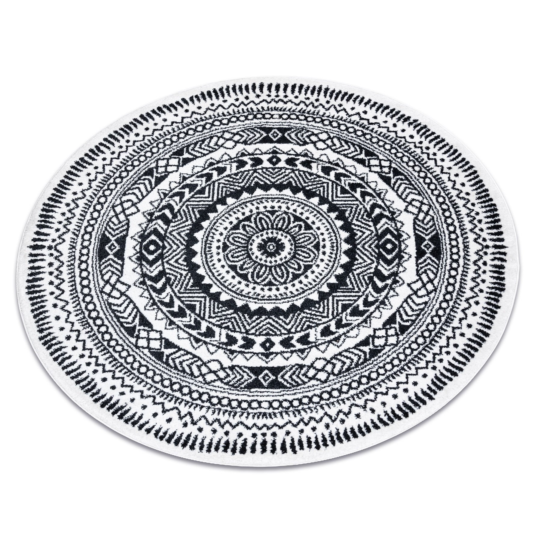 Dywan FUN Napkin serweta koło - krem czarny koło 160 cm